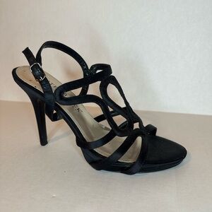 White House Black Market Black Strappy Heels